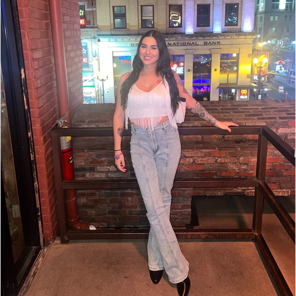 High waisted flare jeans